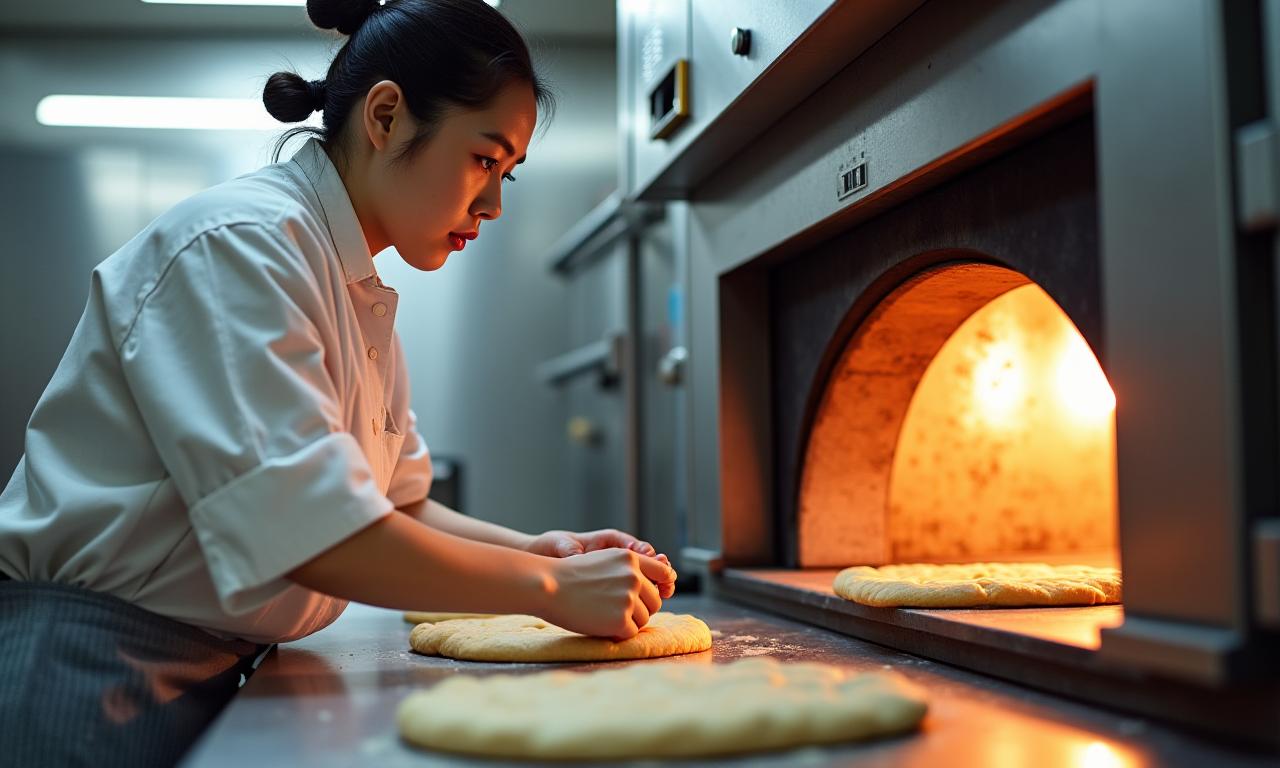 職人がパンを焼く活気あるベーキングエリア