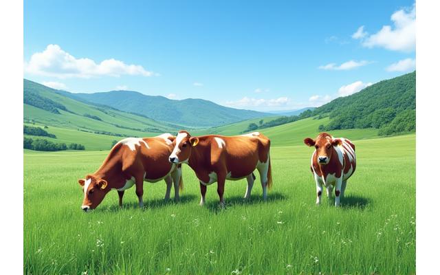 自然の中で育つ健康な乳牛
